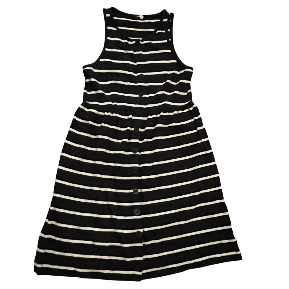 J.Crew Womens Navy White Striped Cotton Midi Dress Anchor Buttons Size M